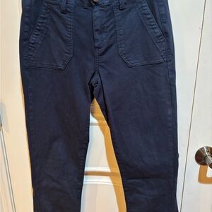 PAIGE Blue Cargo Pants with Straight Leg zippered